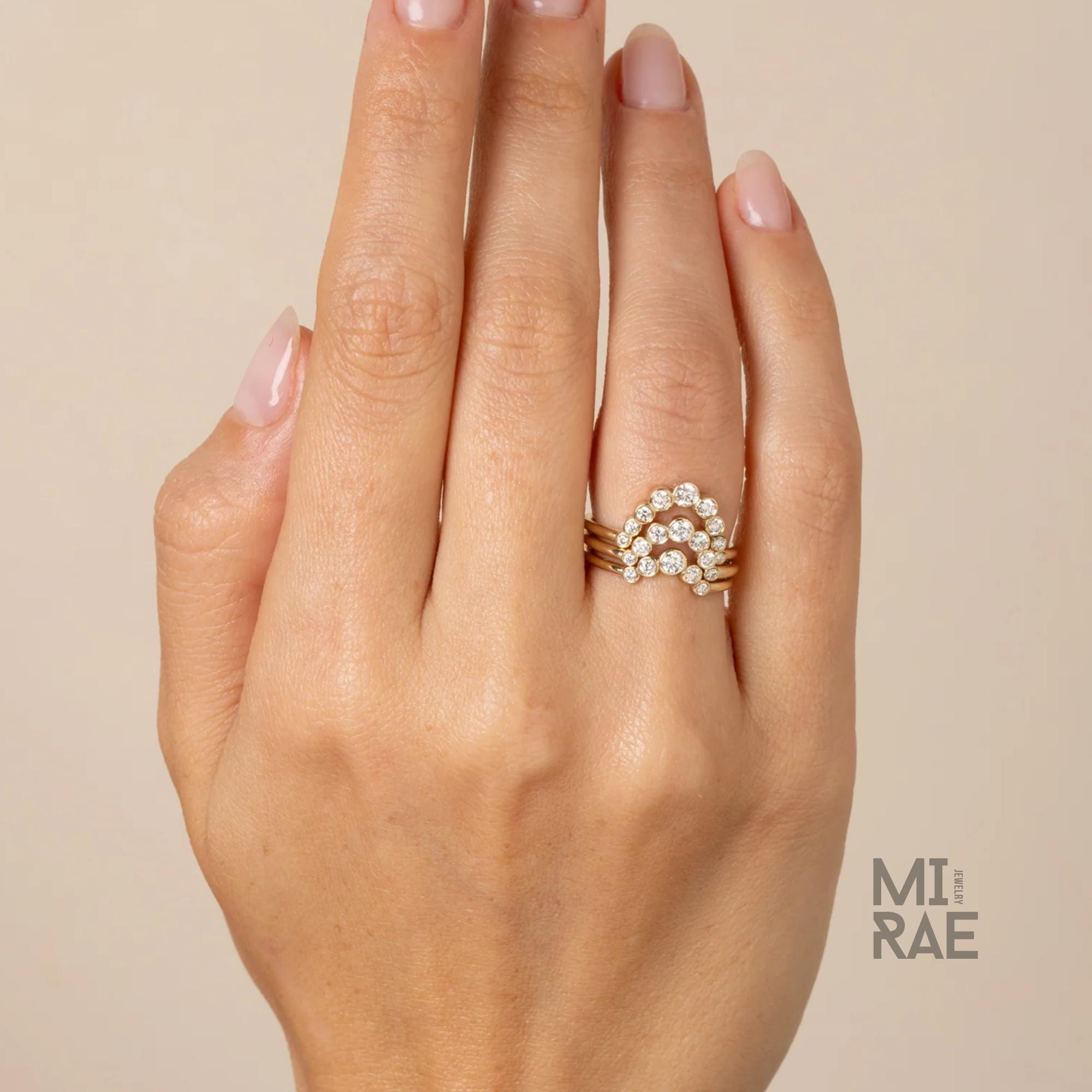 Dainty Lab Grown Diamond Wedding Band: Modern Bezel Stacking Ring