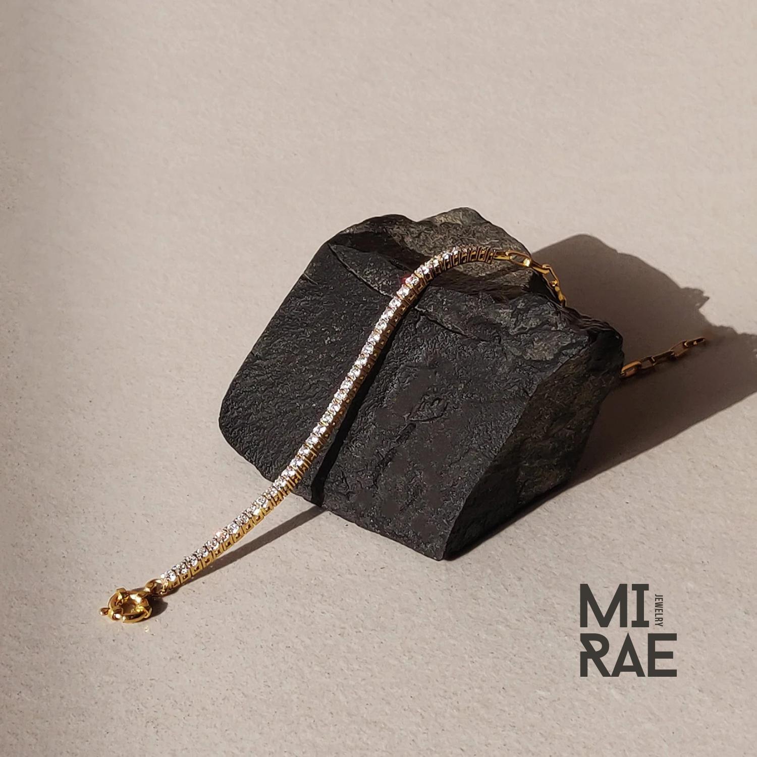 Half Tennis & Half Paperclip Chain Bracelet