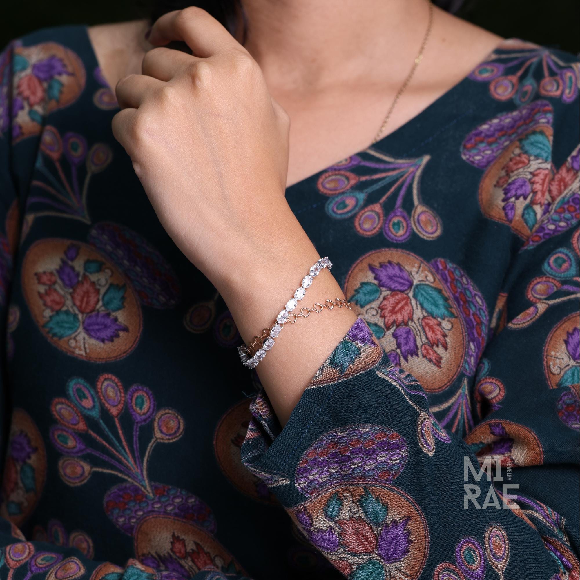 Moissanite or Cubic Zirconia Tennis Bracelet 925 Sterling Silver Minimalist Bridal Jewelry Bridesmaid Gift Dainty Chain