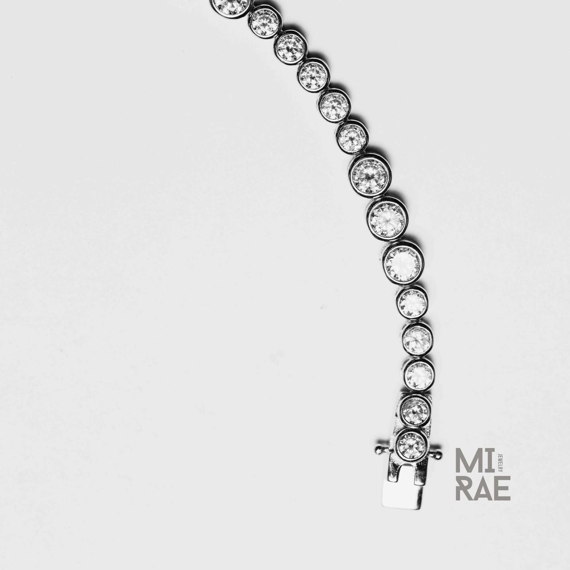 925 Sterling Silver Minimalist Moissanite or Cubic Zirconia Tennis Bracelet