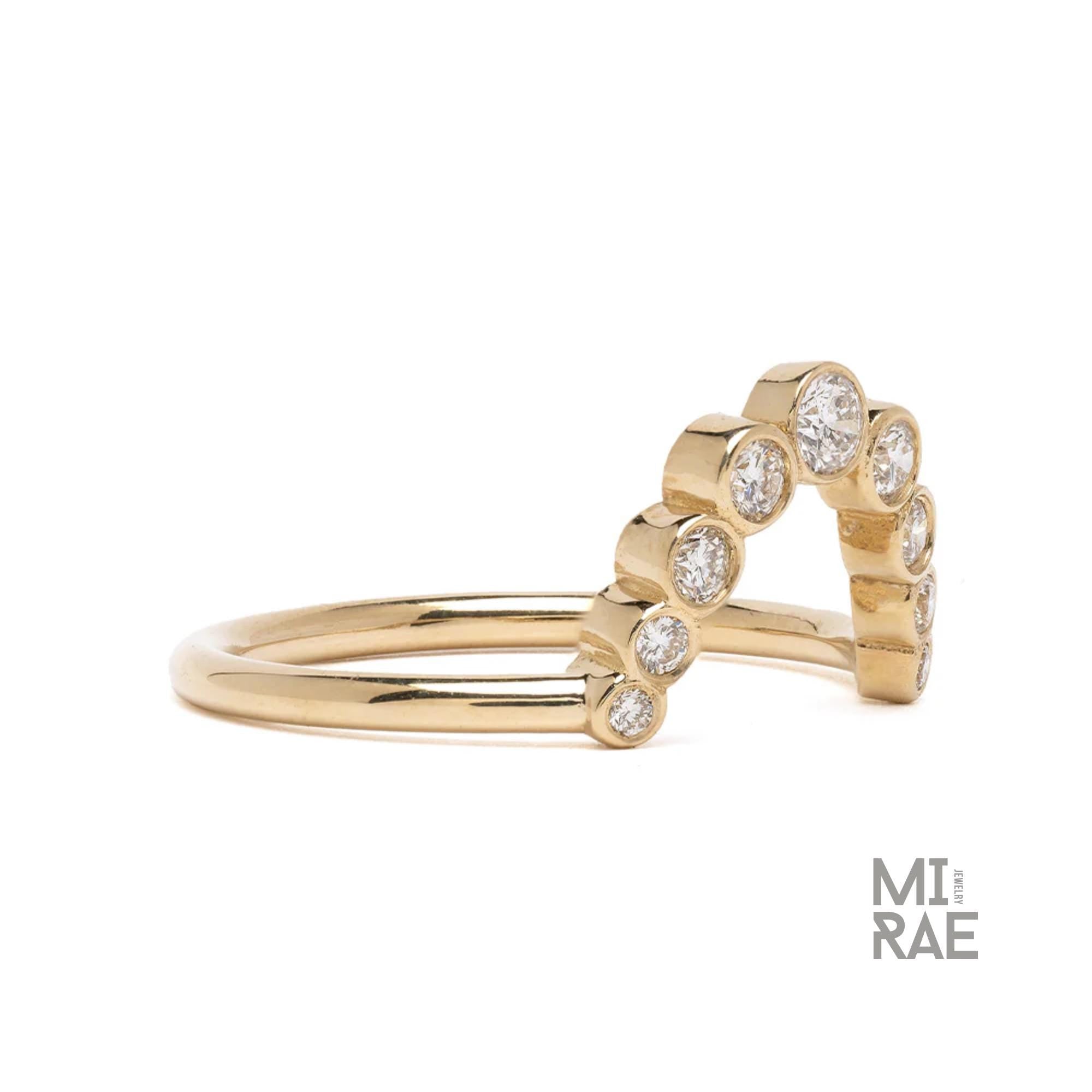 Curved Diamond Wedding Band: 0.25 CTW Lab Grown Diamonds, Solid Gold