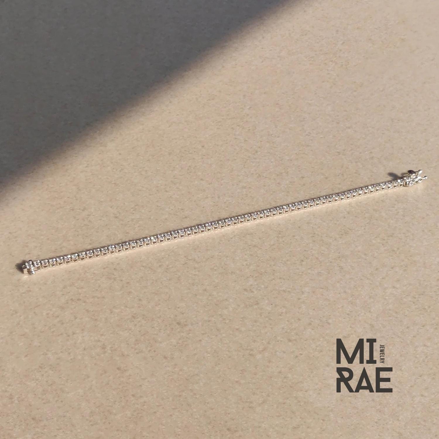 Lab Grown Diamond Tennis Bracelet: Dainty Sterling Silver Infinity Chain