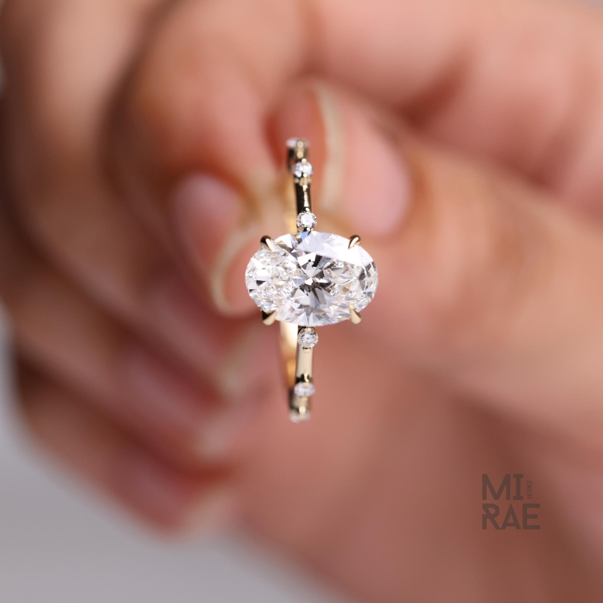 2 Carat Oval Lab Grown E VS1 Diamond Ring