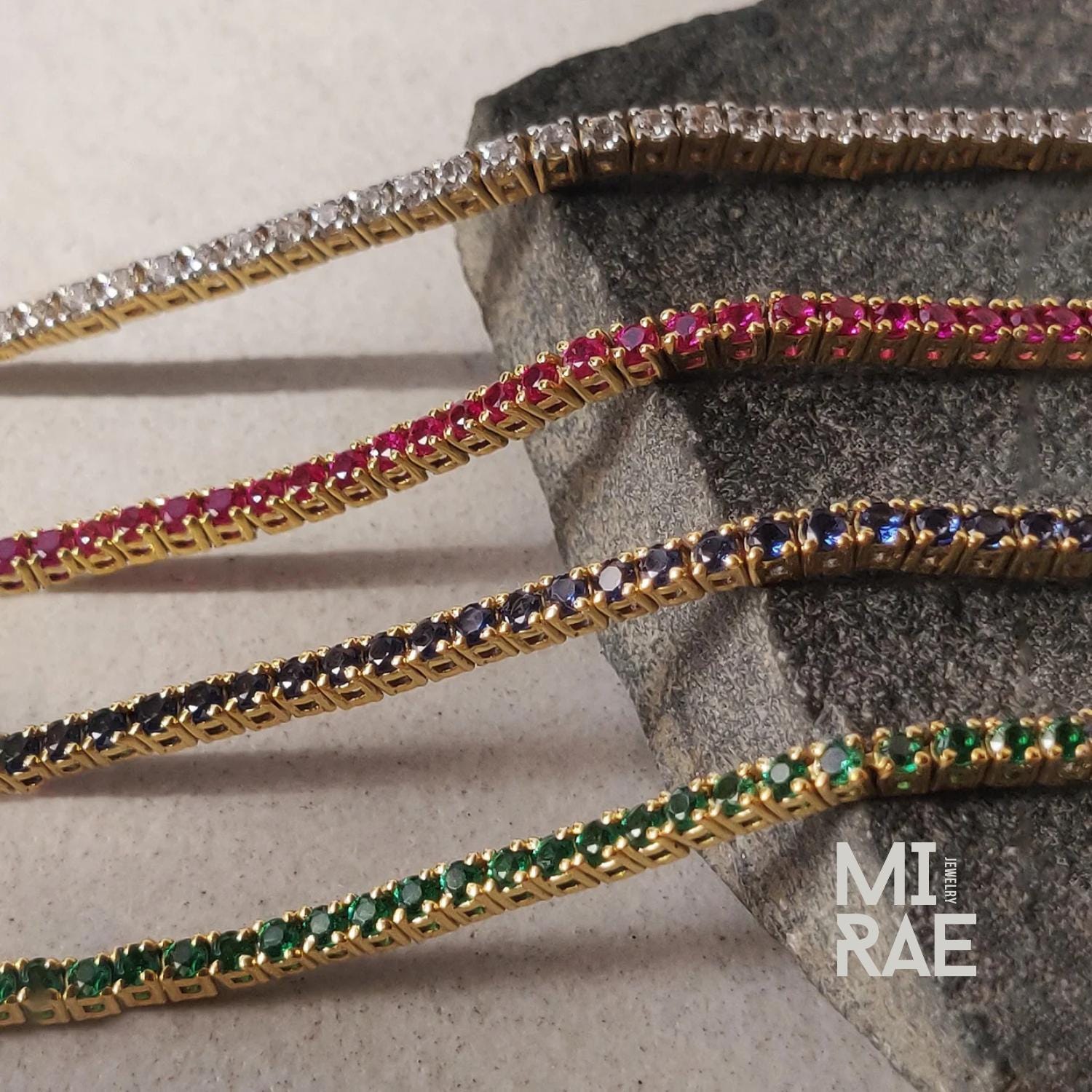 Half Tennis & Half Paperclip Chain Bracelet