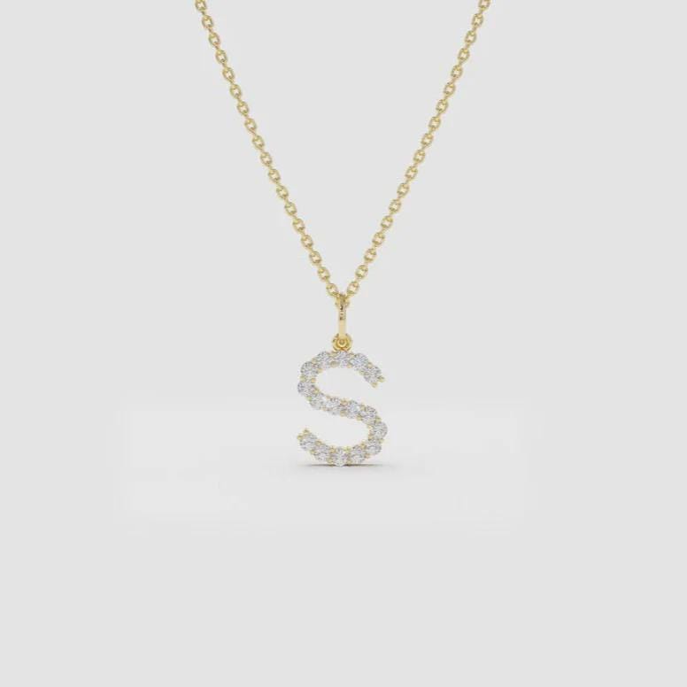 Personalized Moissanite Initial Pendant