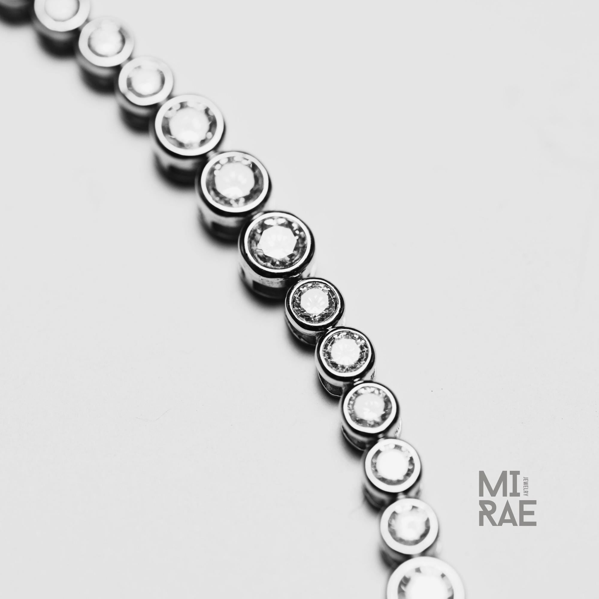 925 Sterling Silver Minimalist Moissanite or Cubic Zirconia Tennis Bracelet