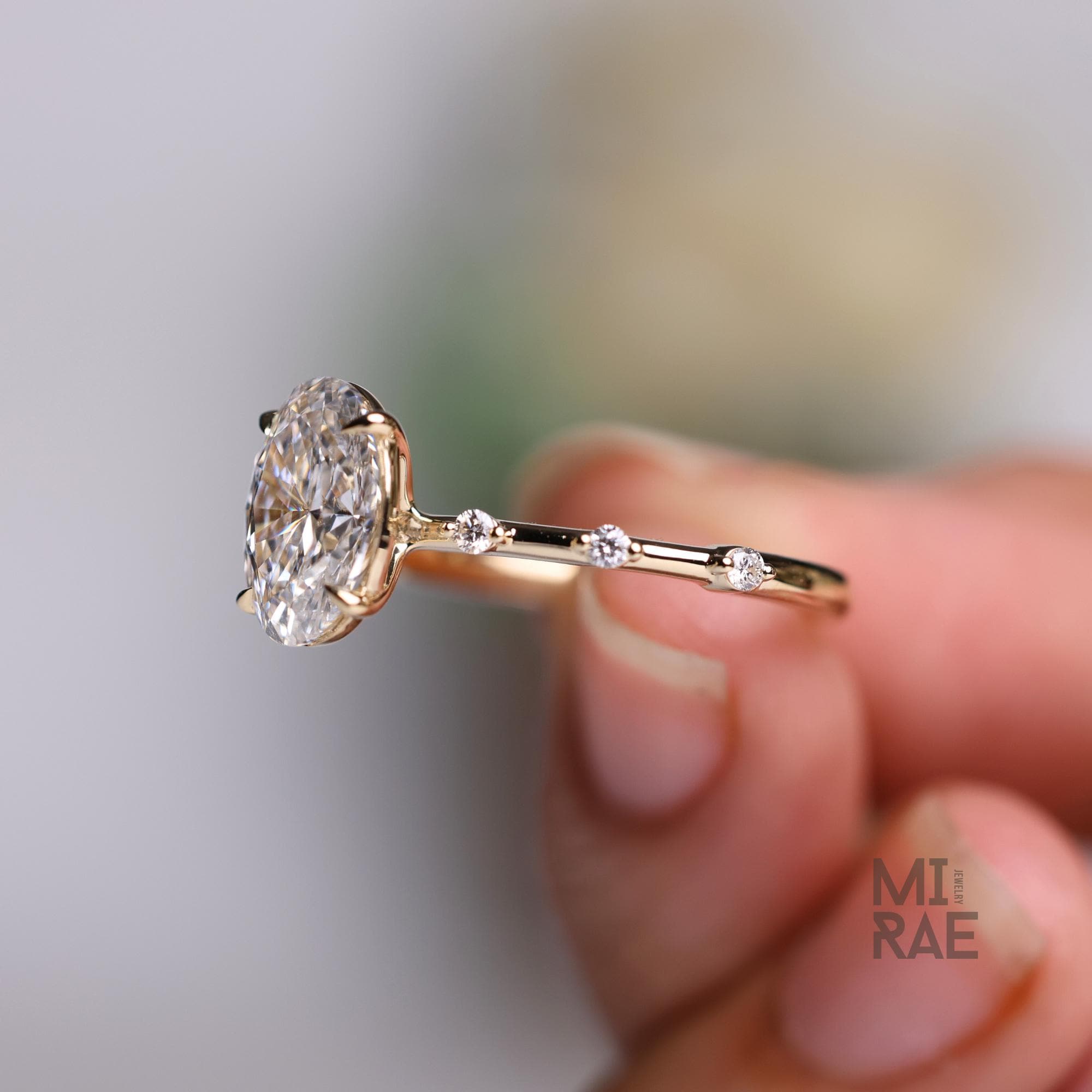 2 Carat Oval Lab Grown E VS1 Diamond Ring