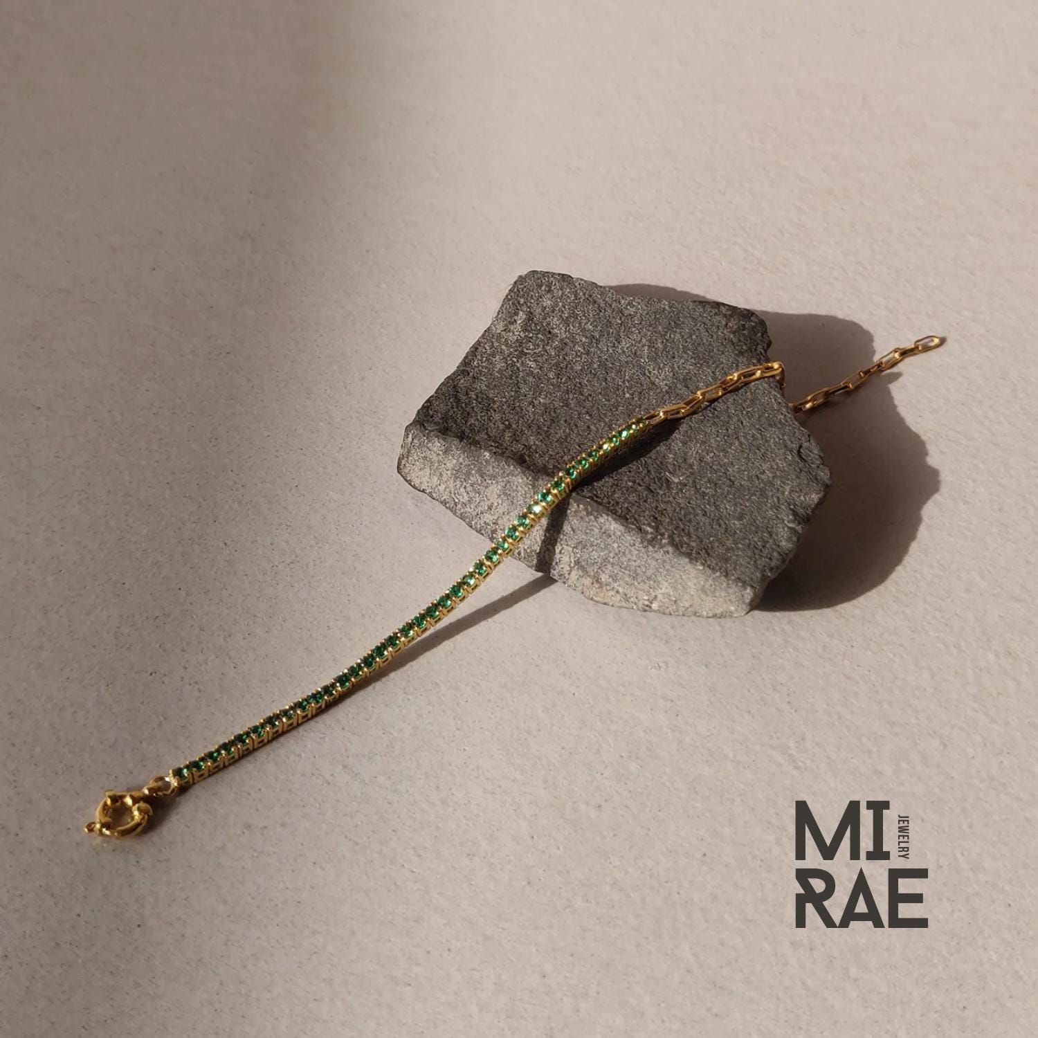 Half Tennis & Half Paperclip Chain Bracelet