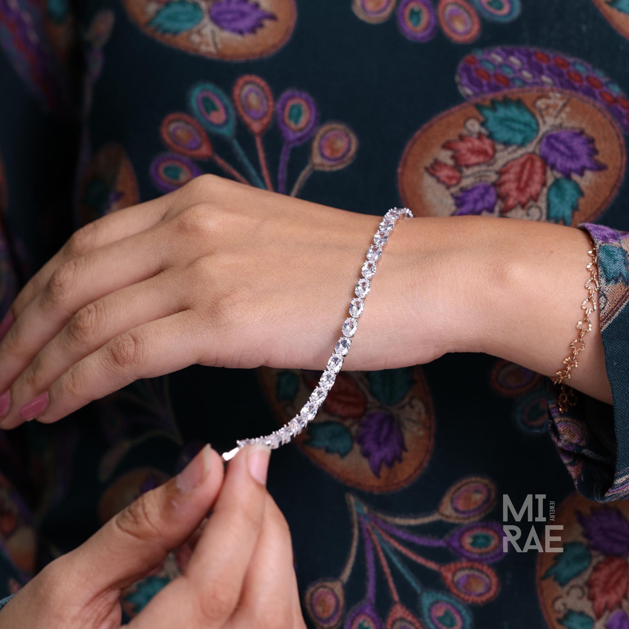 Moissanite or Cubic Zirconia Tennis Bracelet 925 Sterling Silver Minimalist Bridal Jewelry Bridesmaid Gift Dainty Chain