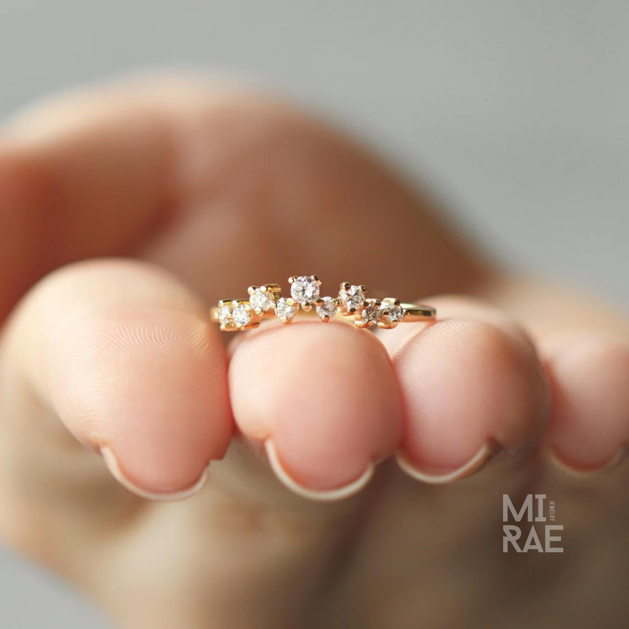 Diamond Stacking Band | Dainty Gold Eternity Ring | Handmade Stackable Ring