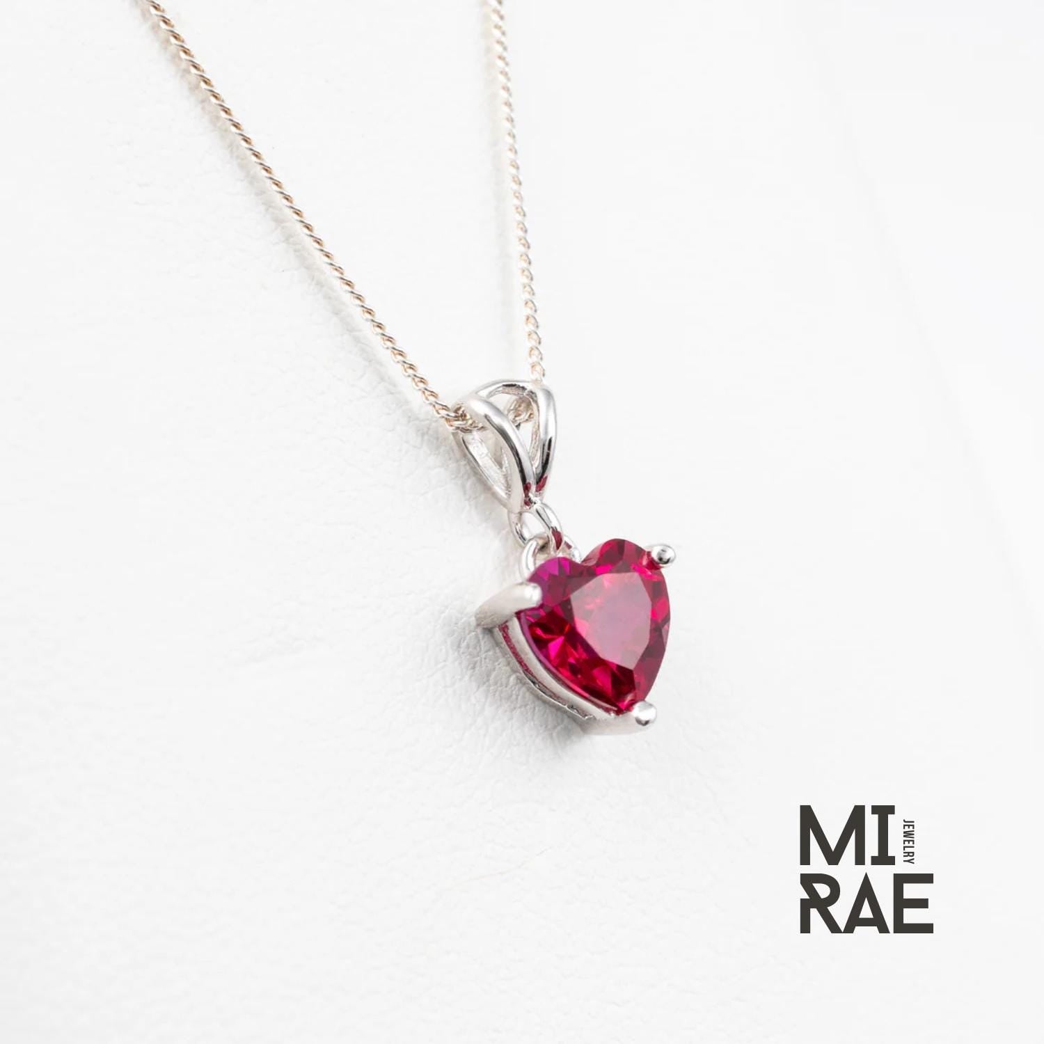 Red Ruby Heart Pendant