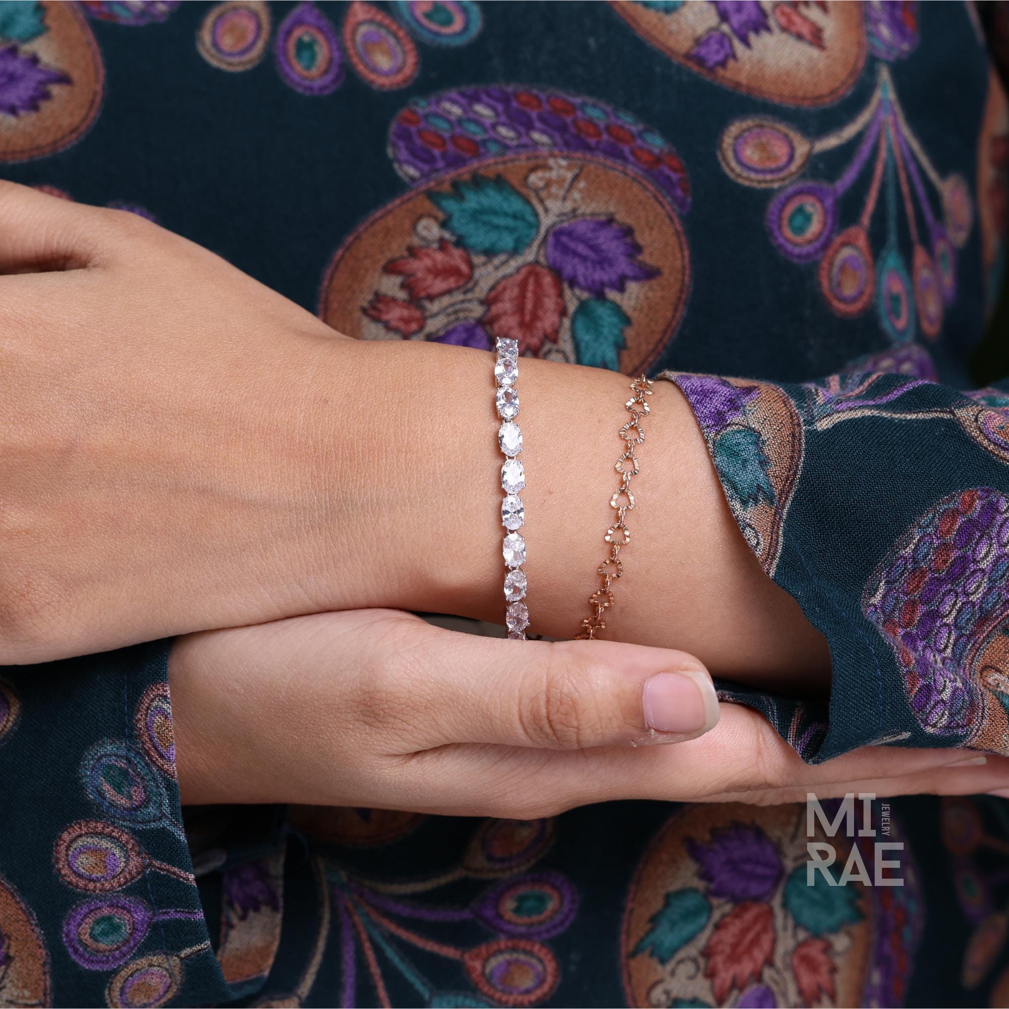 Moissanite or Cubic Zirconia Tennis Bracelet 925 Sterling Silver Minimalist Bridal Jewelry Bridesmaid Gift Dainty Chain