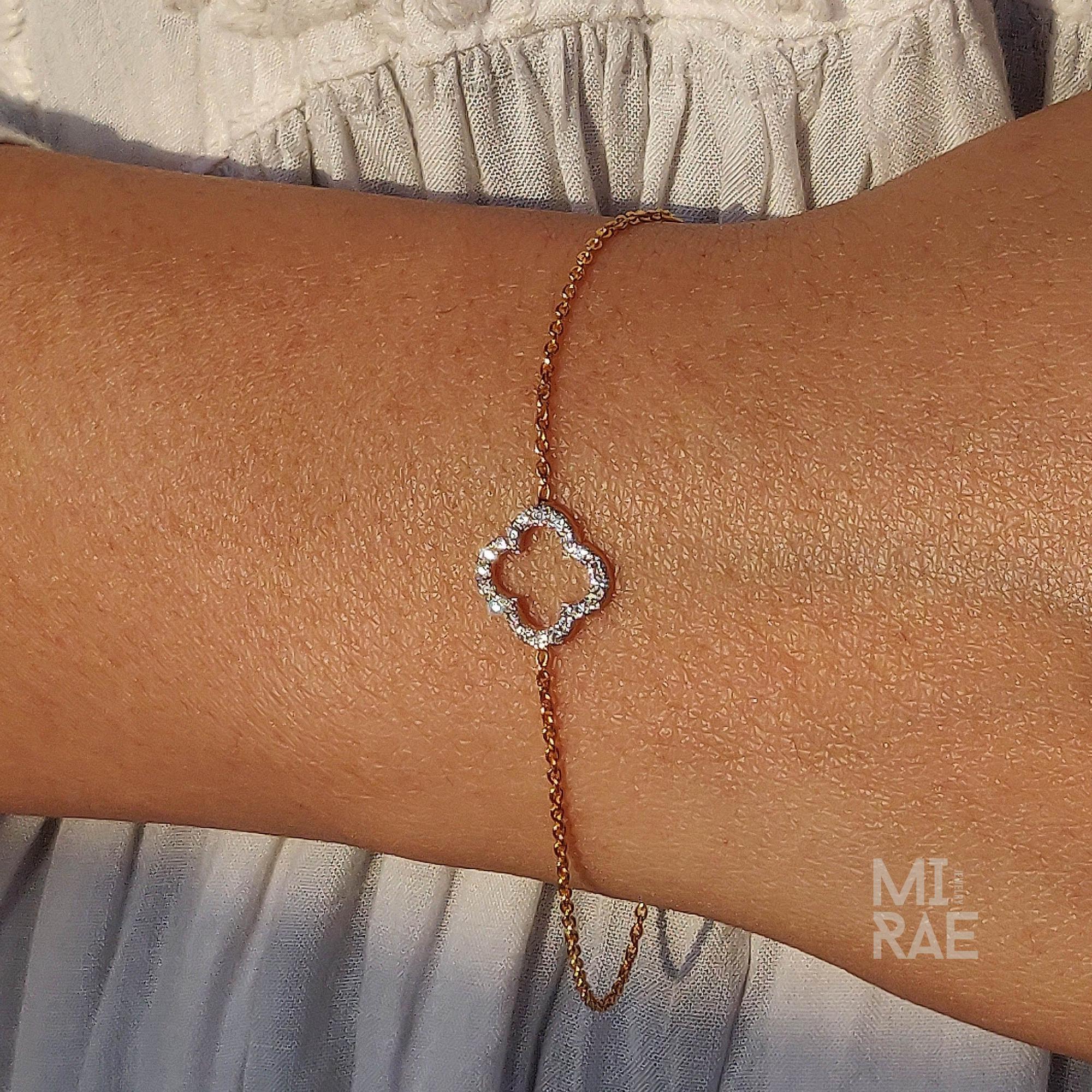 Gold Diamond Clover Bracelet