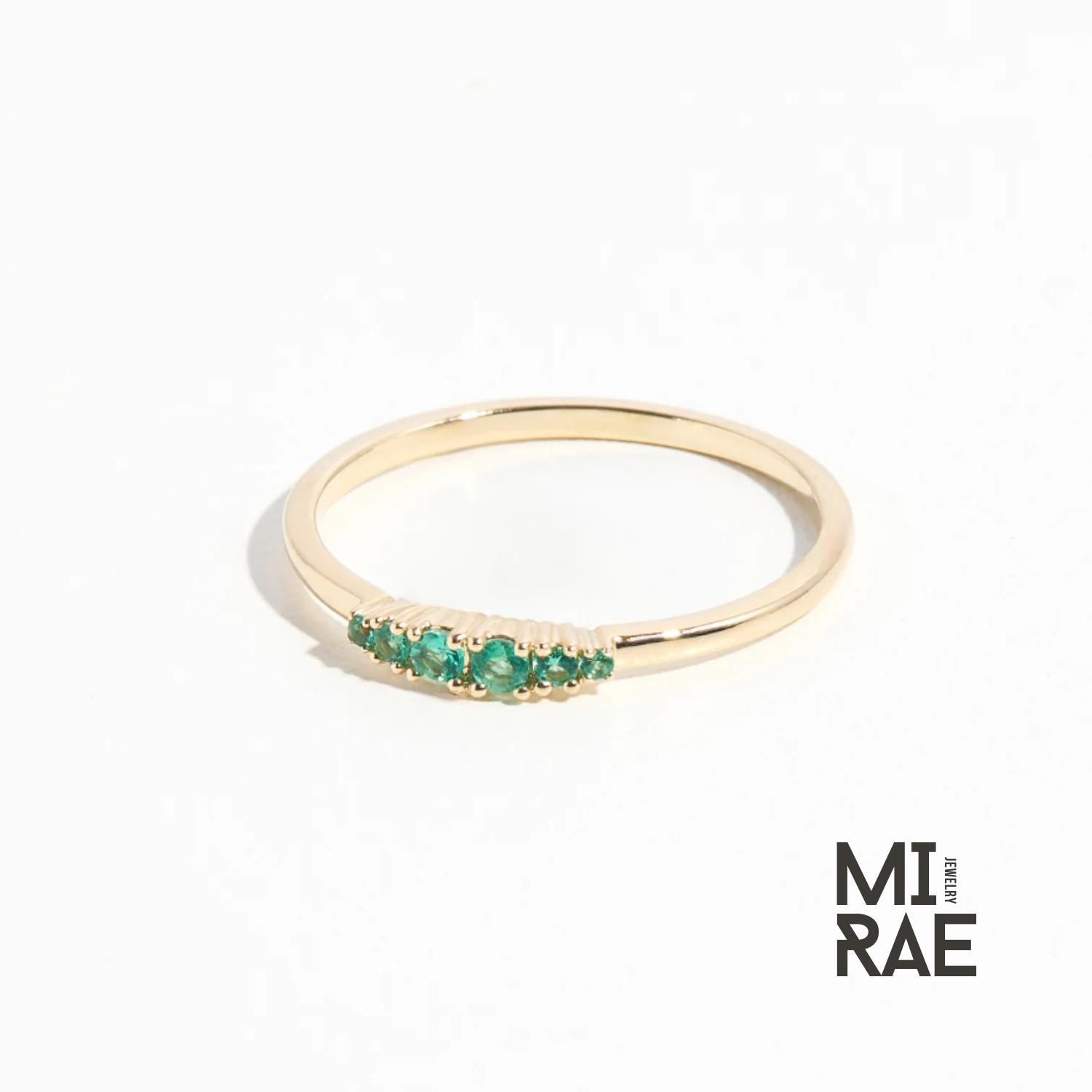 Gold Gemstone Birthstone Ring: Emerald, Ruby, Sapphire, Diamond