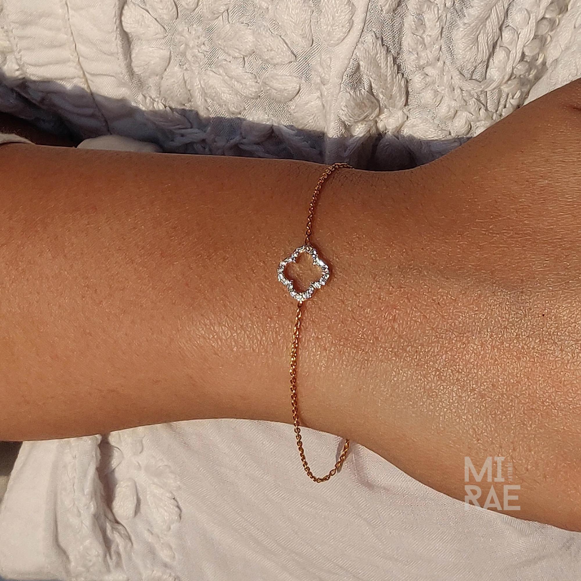 Gold Diamond Clover Bracelet