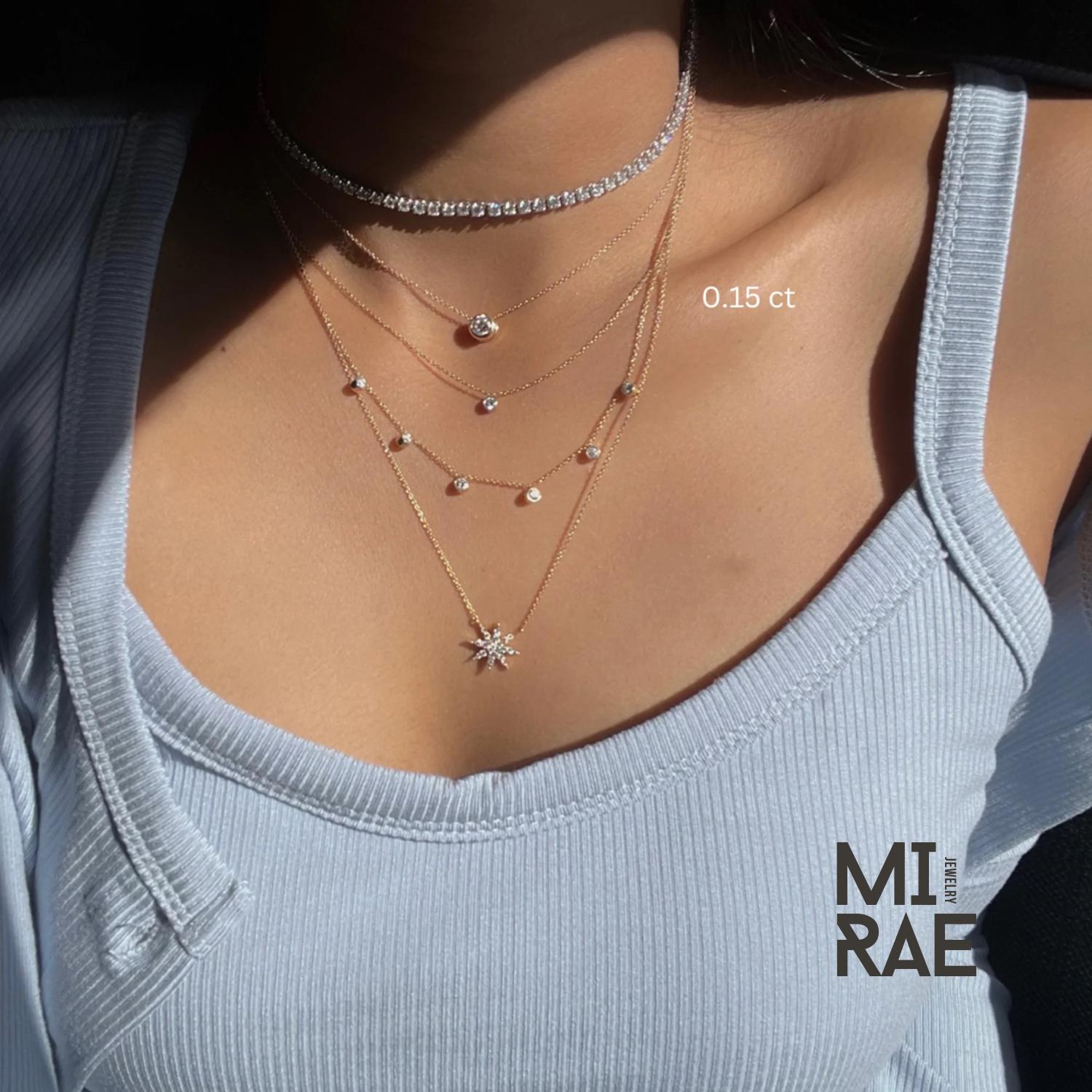 Handmade 10K Gold Moissanite Pendant Necklace: Round Solitaire, Silver Option