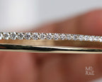14K Gold Diamond Bangle Bracelet: 1ct Graduated Crossover Design