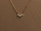 Moissanite Leaf Necklace: 10K Gold or Sterling Silver Dainty Jewelry