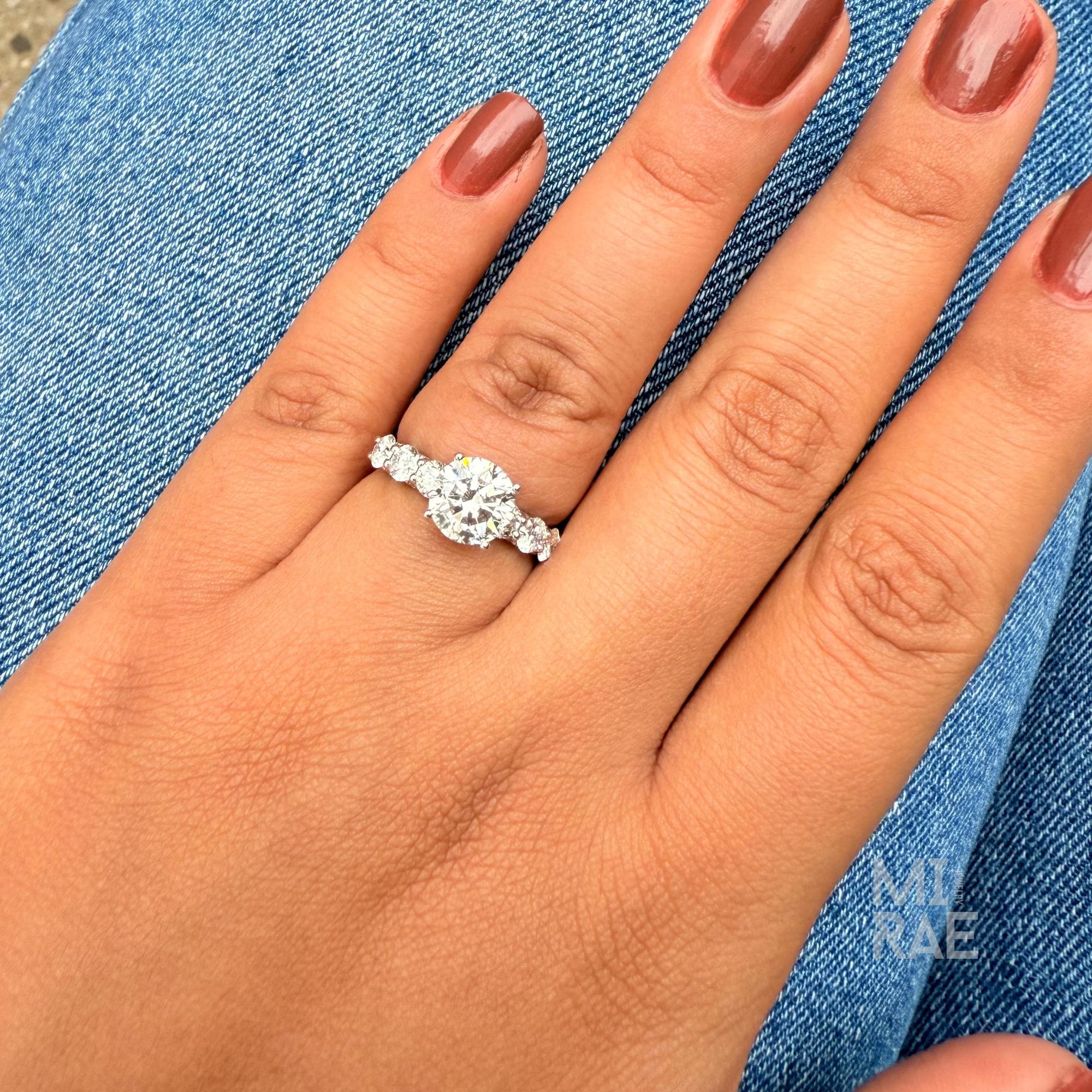 2.21 CTW Lab Grown Diamond Engagement Ring: 14K White Gold Halo Eternity Band