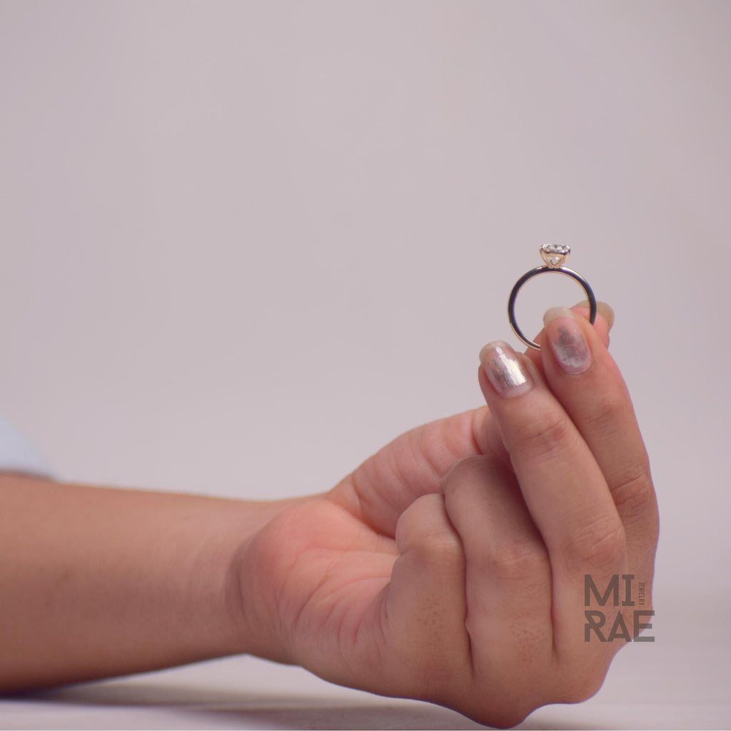 2 Carat Pear Cut Lab Grown Diamond Ring: 14K Gold Solitaire