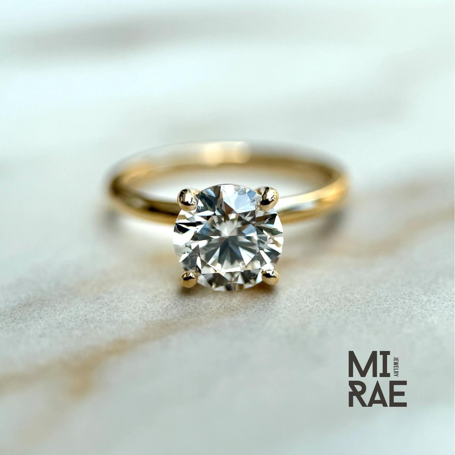 1ct Lab Grown Diamond Engagement Ring – IGI Certified Sustainable 14K Gold Solitaire | Ethical Wedding Ring for Her