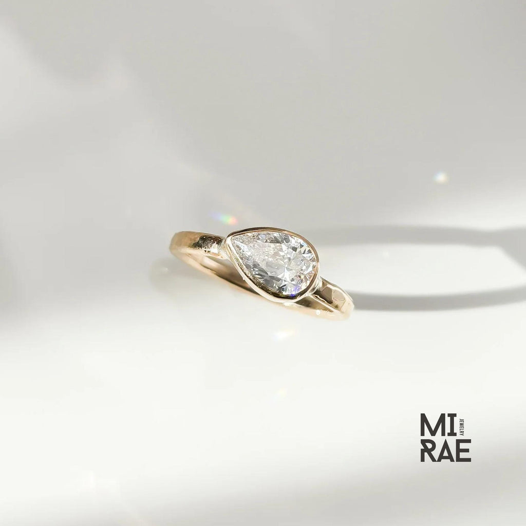 Moissanite Bezel Ring: Multi-Shape 1 Carat, Sterling Silver & 10K Gold