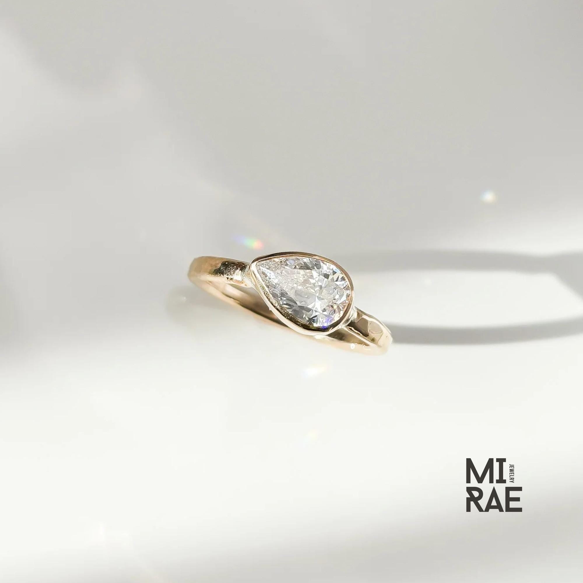 Moissanite Bezel Ring: Multi-Shape 1 Carat, Sterling Silver & 10K Gold