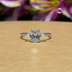 Emerald Cut 1 Ct Moissanite Solitaire Ring: Sterling Silver & 10K Gold