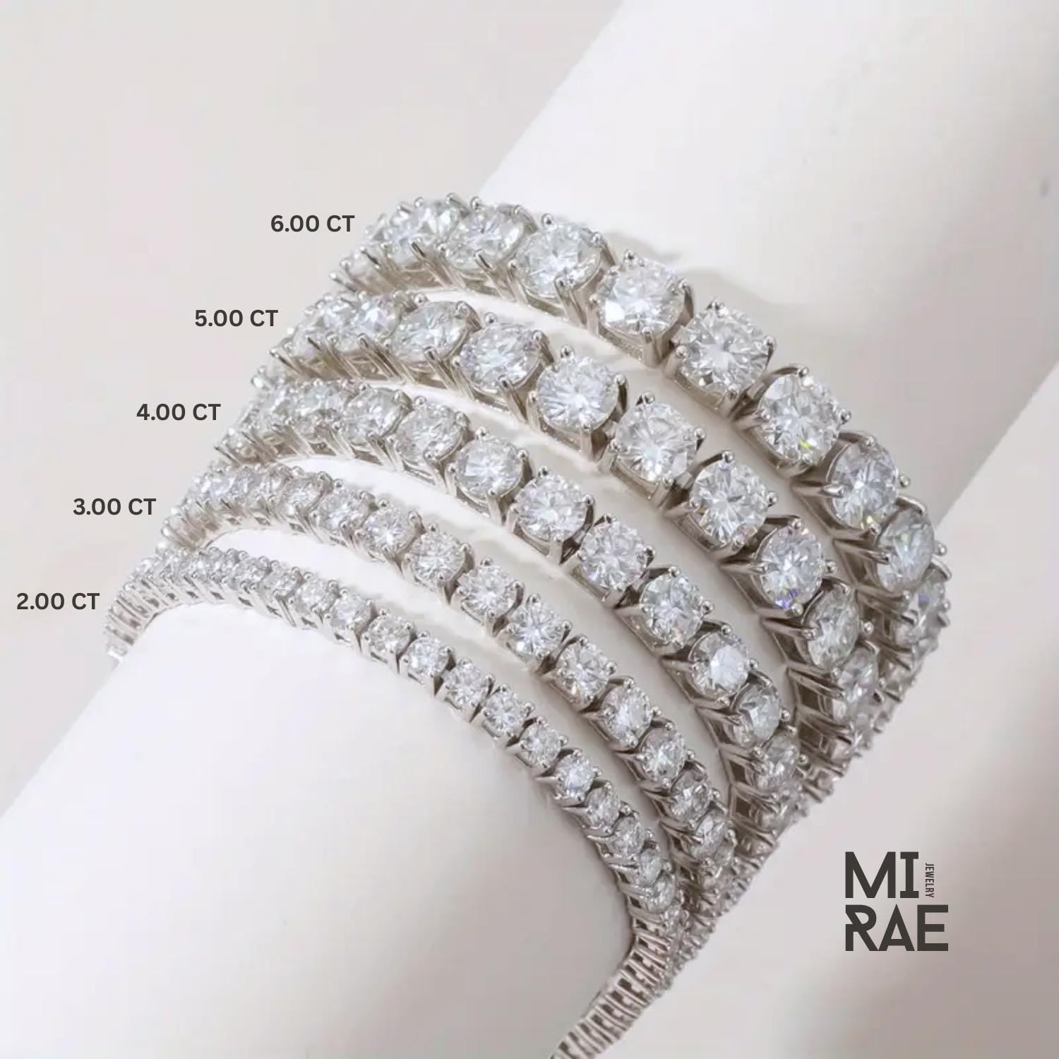 Lab Grown Diamond Tennis Bracelet: Dainty Sterling Silver Infinity Chain