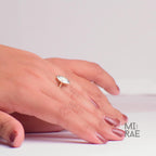 2 Carat Marquise Lab Created CVD Diamond Bezel Set Ring | 14K Gold Shank Engagement Ring | Vintage Modern Cathedral Bridal Jewellery