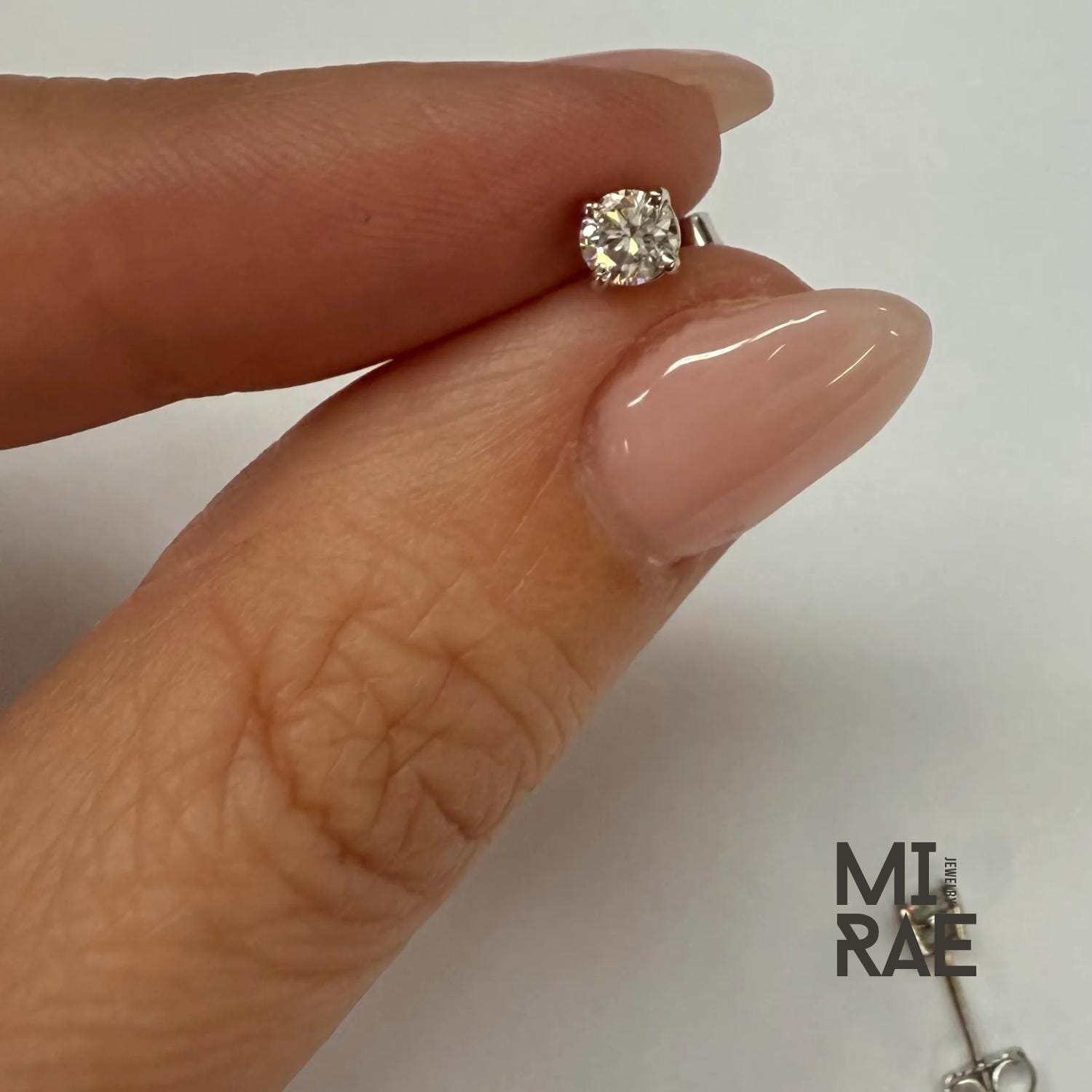 Lab Grown Diamond Stud Earrings: 14K Gold, Screw Back