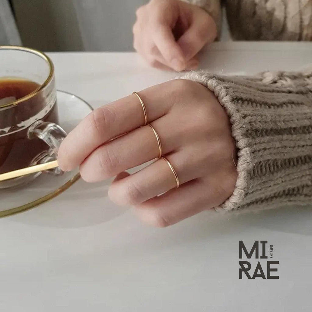 Minimalist 10K Solid Gold Band: Thin Stacking Ring