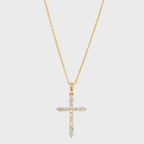 10K Gold Moissanite Cross Pendant: Dazzling Religious Necklace