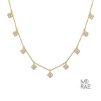 14K Gold Diamond Clover Necklace: Dainty Floral Pendant