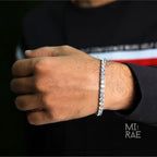 Dainty 14k Gold Tennis Bracelet: 3mm VVS Lab Diamond, Sterling Silver Chain