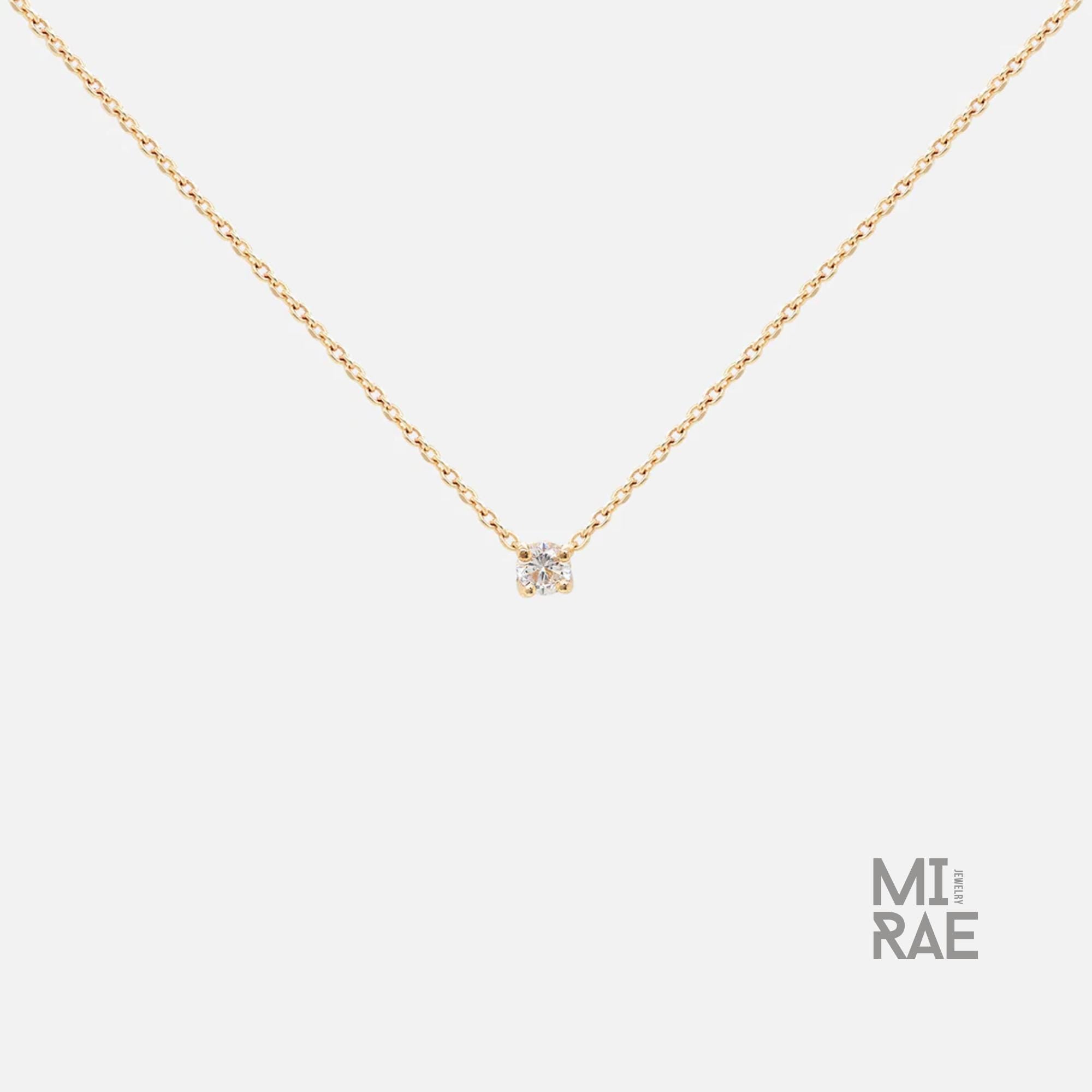 Dainty Round Brilliant Cut Lab Grown Diamond Pendant Chain