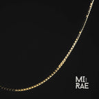 1mm Sterling Silver & 10K Gold Box Chain: Minimalist Layering Necklace