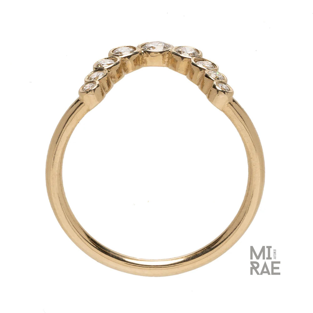 Curved Diamond Wedding Band: 0.25 CTW Lab Grown Diamonds, Solid Gold