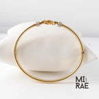 Victorian 10K Gold Knot Bangle: Antique Hinged Bracelet with White Gold