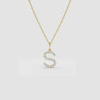 Personalized Moissanite Initial Pendant Necklace: 10K Gold or Sterling Silver
