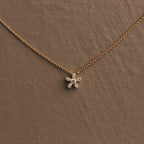 Dainty Snowflake Moissanite Pendant Necklace: 10K Gold & Sterling Silver