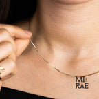 1mm Sterling Silver & 10K Gold Box Chain: Minimalist Layering Necklace