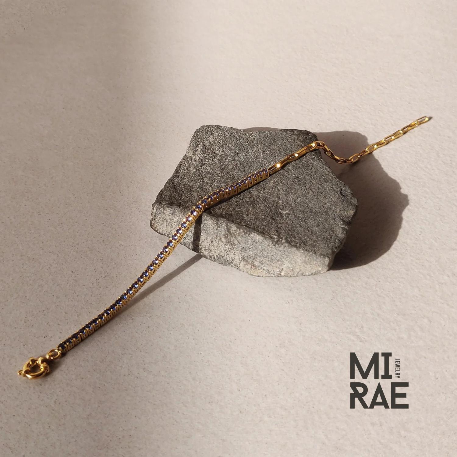 Half Tennis & Half Paperclip Chain Bracelet, Dainty Gold Minimalist Jewelry, Luxury Gift for Her, Stacking Adjustable Birthstone Link Chain