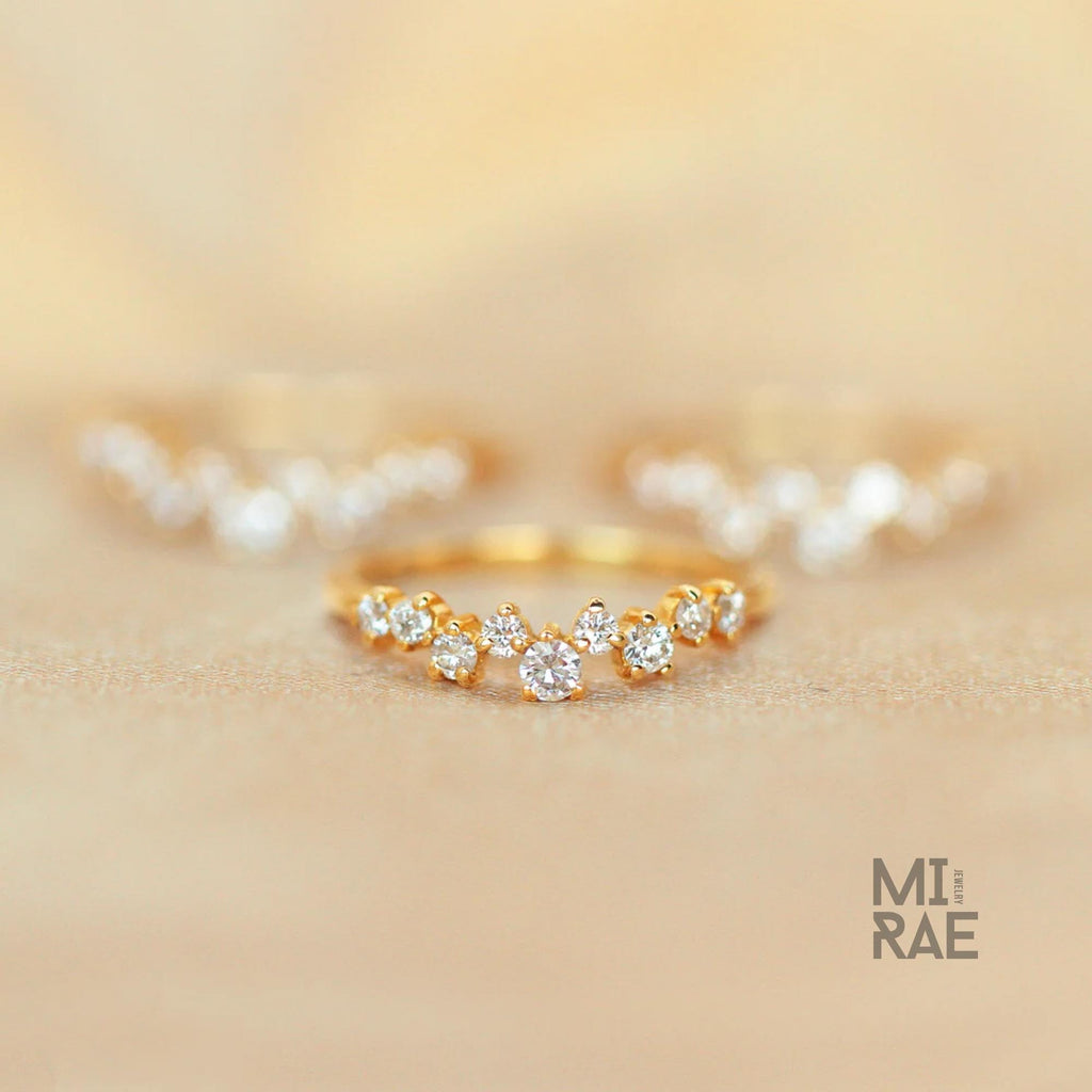 Diamond Stacking Band | Dainty Gold Eternity Ring | Handmade Stackable Ring