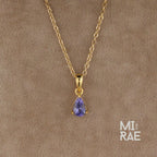 Tanzanite Teardrop Pendant: Violet Blue Gemstone, Gold or Silver