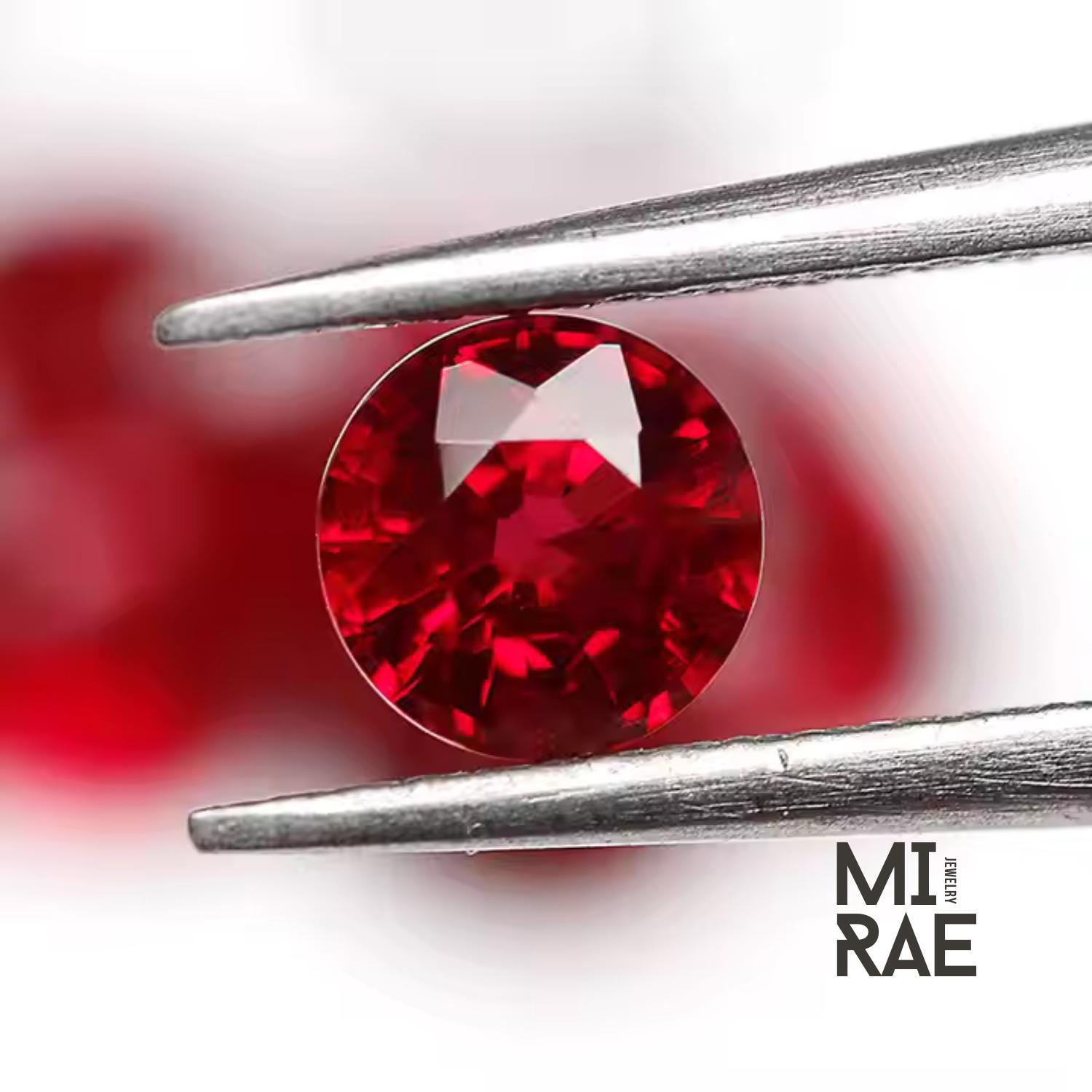 Red Ruby Moissanite Pendant: 10K Gold July Birthstone Necklace