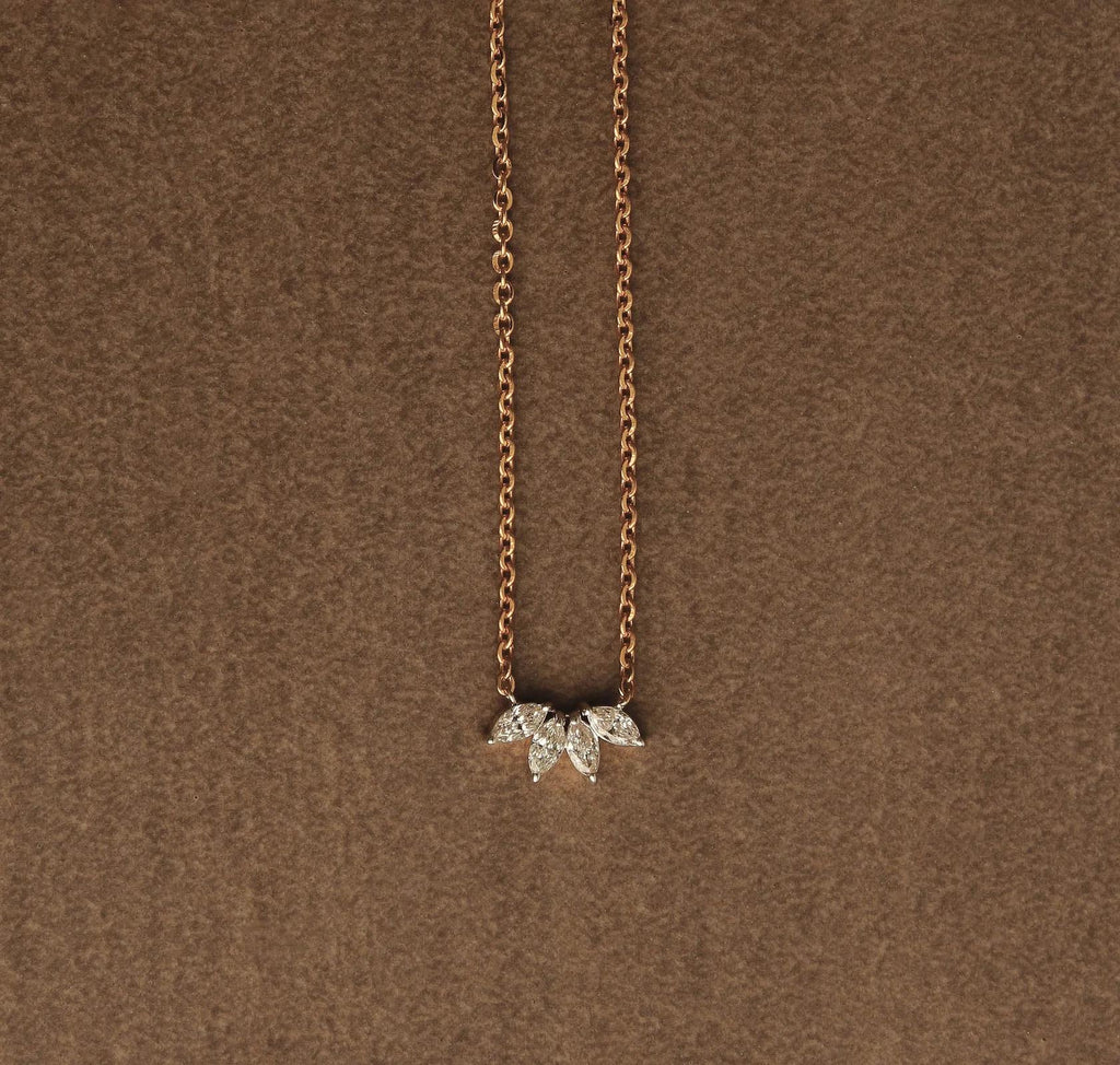 Moissanite Leaf Necklace: 10K Gold or Sterling Silver Dainty Jewelry