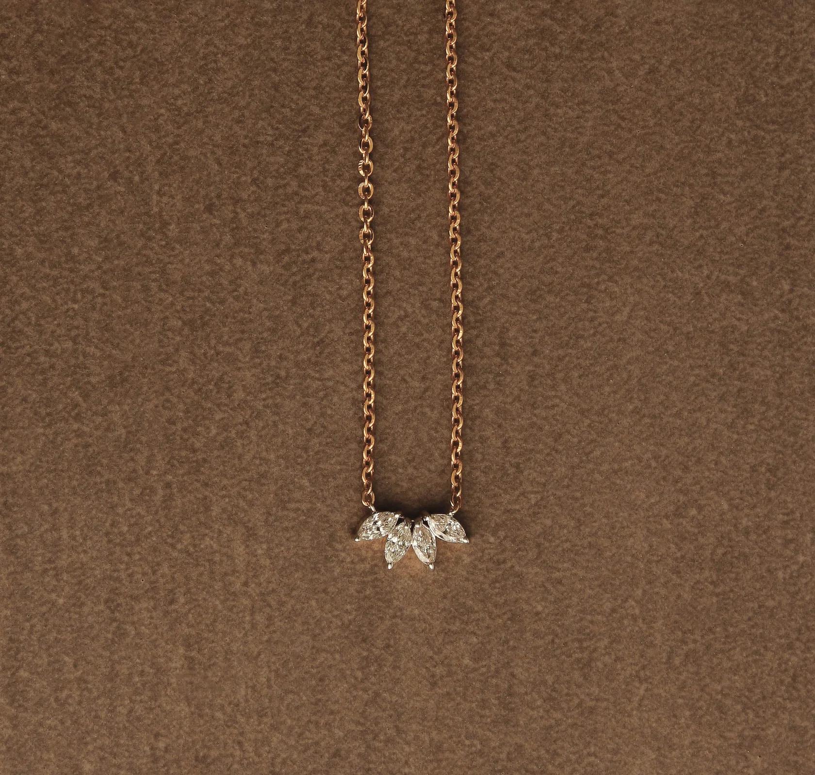 Moissanite Leaf Necklace: 10K Gold or Sterling Silver Dainty Jewelry
