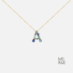 Personalized Initial Pendant Necklace | Multi Natural Gemstone Letter Necklace | Handmade Birthstone Jewelry