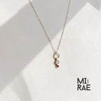 Dainty 14K Gold Diamond & Ruby Pendant Necklace: Minimalist Bezel Charm